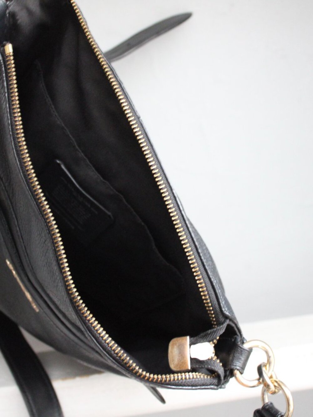 Coach Black Leather Mae Crossbody Bag Purse Gold Metal Accents F34823 - Picture 7 of 7